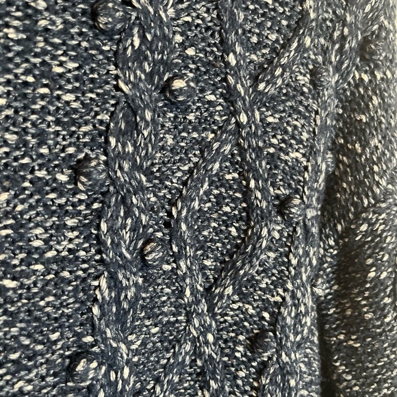 kate spade Sweater - Women's Medium Navy Blue White - Cable Knit Turtleneck - Picture 6 of 15